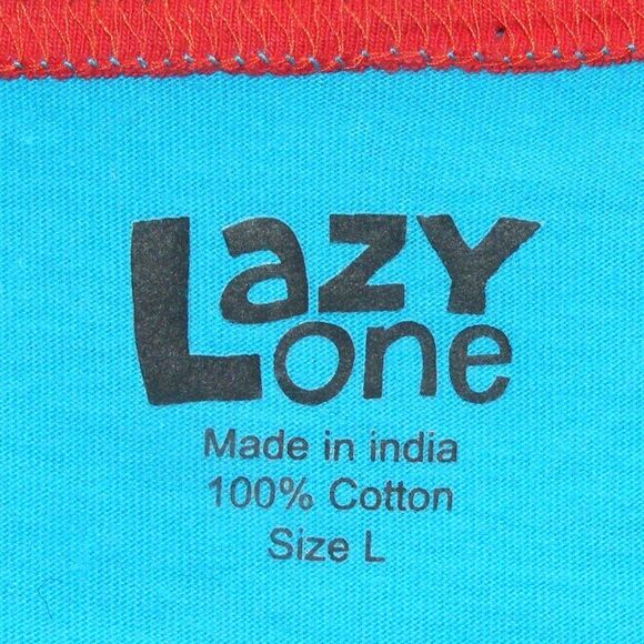 LAZY ONE Sleep Shirt, L, I'm OWL yours!, Blue, Red Ringer trim, Birds, Tree limb - Picture 9 of 9